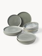 Conjunto de loiça artesanal com vidrado reativo Pam, 4 pessoas, conjunto de 12