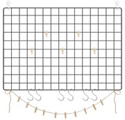 Painéis de grelha para parede, conjunto de 2 para exibir fotografias. | SONGMICS | 65 x 45 x 0,5 cm | preto | LPP02H.