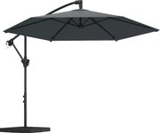 Outsunny Guarda-sol suspenso aprox. Ø300 cm guarda-sol com mecanismo de bloqueio manivela base pesos cinza escuro | Aosom Portugal