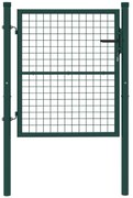 Outsunny Porta de Jardim 97x150 cm Porta para Vedação de Barra de Aço com Puxador Fechadura e 3 Chaves para Exterior Pátio Verde