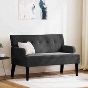 vidaXL Banco Chesterfield Preto 112 x 65,5 x 75 cm Veludo