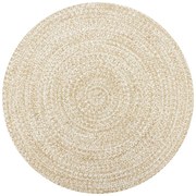 vidaXL Tapete artesanal em juta branco e natural 90 cm