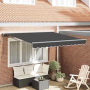 vidaXL Toldo Retrátil Manual Antracite 300x250 cm Alumínio e Poliéster