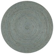 vidaXL Tapete artesanal em juta redondo 120 cm verde azeitona