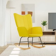 vidaXL Cadeira de baloiço tecido amarelo mostarda
