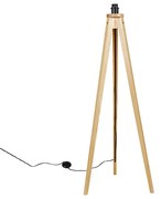 Candeeiro de pé rústico tripé natural - Tripod Classic