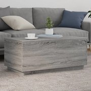 vidaXL Mesa de centro com luzes LED 90x50x40 cm cinzento sonoma