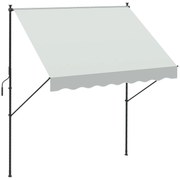 Outsunny Toldo Manual Retrátil Ajustável 200x170x200-290 cm com Manivela Proteção Solar UV40+ para Varanda Jardim Creme | Aosom Portugal