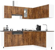 vidaXL 11 peças armário de cozinha conjunto Kalmar carvalho defumado