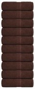 vidaXL Toalhas de rosto FROGN 10 peças marrom 30x30 cm 360 g/m²