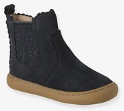 Botas Chelsea em pele com fecho , para bebé  marinho