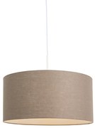 Candeeiro de suspensão rústico branco com cúpula castanha 50 cm - Combi 1 Moderno