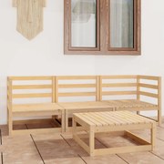 vidaXL 4 pcs conjunto lounge de jardim pinho maciço