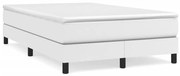 vidaXL Cama boxspring com colchão 120x190 cm couro artificial branco