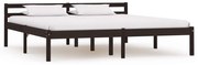 vidaXL Estrutura de cama 160x200 cm pinho maciço castanho-escuro