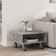 vidaXL Mesa Lateral com Rodas Cinzento 50,5 x 50 x 30 cm