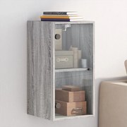 vidaXL Armário de parede c/ portas de vidro 35x37x68,5 cm cinza sonoma