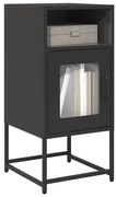 vidaXL Mesa de cabeceira 36x39x78 cm aço laminado a frio preto