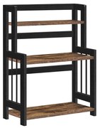 SONGMICS Spice Rack, prateleira de armazenamento de bancada de 3 níveis, organizador de mesa com estrutura de bambu, para cozinha, sala de jantar, escritório, marrom rústico e preto OFS047B01