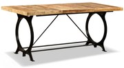 Mesa de jantar madeira de mangueira maciça áspera 180 cm