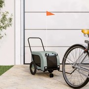 vidaXL Reboque de bicicleta p/ animais tecido oxford/ferro cinza/preto