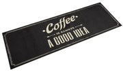 vidaXL Tapete de cozinha lavável 60x180 cm veludo texto café