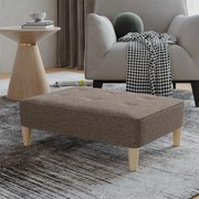 vidaXL Apoio de pés 78x56x32 cm tecido cinzento-acastanhado