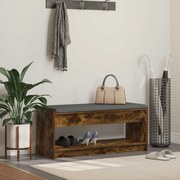 vidaXL Banco de Hall com almofada Carvalho Defumado 103 x 38 x 45 cm