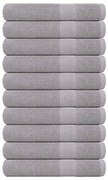 vidaXL Toalhas FROGN 10 pcs 100x200 cm 360 g/m² cinzento