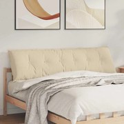 vidaXL Travesseiro para Costas Creme 180 x 19 x 50 cm tecido