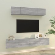 Conjunto móveis de TV 4 pcs madeira processada sonoma cinza