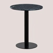 Mesa De Bar Redonda Mármore (ø60 Cm) Rocher Mármore Verde & Preto - Sklum