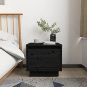 vidaXL Mesa de cabeceira 35x34x32 cm madeira de pinho maciça preto