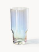 Copos altos artesanais com relevo e acabamento em madrepérola brilhante Juno, conjunto de 4