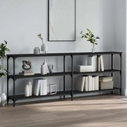 vidaXL Mesa consola 200x29x75 cm derivados de madeira preto