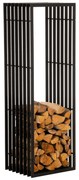 Suporte para lenha Irving em aço inoxidável 50 x 150 x 40 cm Preto