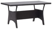 Mesa de jardim 120x70x66 cm vime PE preto