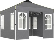 Outsunny Tenda Dobrável de Jardim 3x3 m Pop-up com UPF50+ 4 Laterais Removíveis Altura Ajustável e Bolsa de Transporte Cinzento | AOSOM Portugal