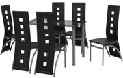 Conjunto jantar, 7 pcs, preto