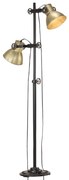 vidaXL Candeeiro de pé com 2 abajures E27 ferro fundido bronze