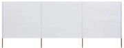 vidaXL Para-vento com 3 painéis em tecido 400x160 cm cor areia branco