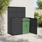 vidaXL Unidade dupla arrumação caixotes lixo vime preto 148x80x111 cm