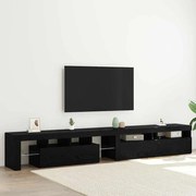 Estantes para TV vidaXL 3 pcs com luzes LED em carvalho negro e madeira engenheirada