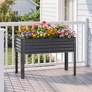 Floreira elevada de jardim 118 x 60 x 77,5 cm com Estrutura em metal galvanizado, pés elevados, sistema de drenagem e base alta para terraço ou pátio