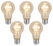 Conjunto de 5 lâmpadas LED E27 inteligentes reguláveis A60 âmbar 4,9W 320 lm 2500K Zigbee