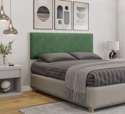 Cabeceira de Cama LUX – 160x5x90 cm – MDP Branco e Tecido Velvet Verde