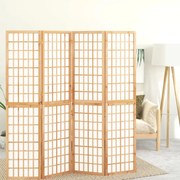 vidaXL Biombo dobrável com 4 painéis estilo japonês 160x170 cm