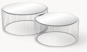 Mesa de centro com tampo de vidro Wire, conjunto de 2