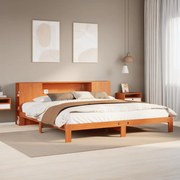 vidaXL Cama com estante sem colchão 180x200 cm pinho maciço