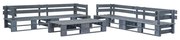 vidaXL 6 pcs conjunto lounge de jardim paletes madeira cinzento